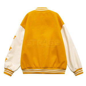 Chaqueta Universitaria de Cuero y Lana de Invierno, Cuello Alto, Logotipo Frontal, Ecológica, Ligera, Alta Calidad, Precio Económico - Product Image 2