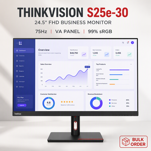 จอภาพ Lenovo ThinkVision S25e 30 ขนาด 24.5 นิ้ว สำหรับธุรกิจ ความละเอียด FHD 1080P 75Hz VA 99 เปอร์เซ็นต์ sRGB HDMI VGA แสงสีฟ้าต่ำ ขายส่ง - Product Image 1