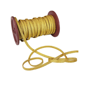 Cordón Plano Metálico Dorado para Bolsos, Prendas y Zapatos - para Lazos y Curvas con Acabado Recubierto - Product Image 2