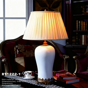 Đèn bàn gốm sứ xanh lớn sang trọng, đế đồng thau, đèn để bàn thủ công, đèn trang trí cho sảnh khách sạn - Product Image 2