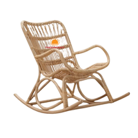 Sillón reclinable de ocio al por mayor, sofá mecedora de madera, sillones cómodos de ratán con almohada, cojín, colchón incluido