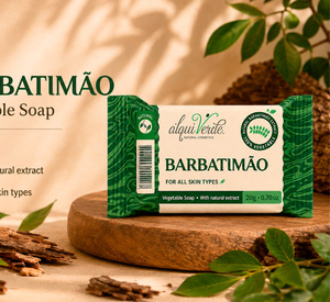 Savonnette végétalienne brésilienne Alquiverde Barbatimao naturelle 20g – Soins réparateurs pour hôtels et fournitures pour invités – Emballage en boîte - Product Image 2