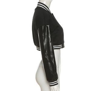 Nuevo diseño de las señoras más vendidos de cuero artificial crop Varsity chaqueta Top señora de las mujeres personalizar - Product Image 3