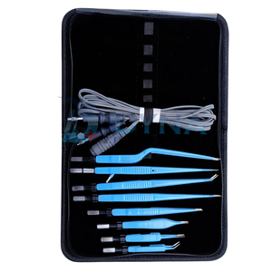 Jeu de 9 pinces bipolaires européennes Instruments chirurgicaux ORL réutilisables en acier inoxydable avec source d'alimentation manuelle à câble de 3 m - Product Image 3