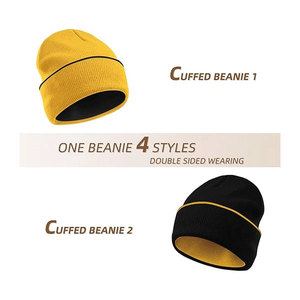 Best Selling Acrylic Cuff Beanies with Custom Logo Men Beanie Manufacturer Knitted Jacquard Cap <b>Winter</b> <b>Hats</b> - Product Image 2