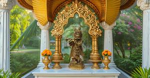 Escultura de latón de estilo moderno, estatua de Krishna, artículo de regalo de boda para parejas, símbolo de amor divino para decoración del hogar - Product Image 2