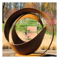 Sculpture d'art écologique en acier inoxydable architectural, finition rouille naturelle, artisanat en métal pour l'extérieur