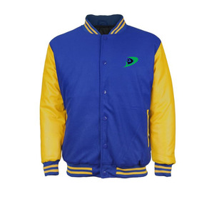 Chaqueta de invierno 2023 con letras de lana de alta calidad para hombres con logotipo frontal y mangas de cuero - Product Image 1