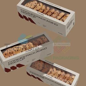 Nhà máy trực tiếp Crepe trượt hộp Khay bánh quà tặng bánh ngọt cupcake bánh rán Hot Dog giấy Bao bì hộp cookie với ngăn cửa sổ - Product Image 2