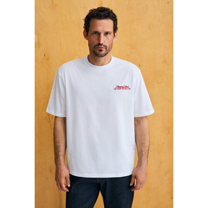GRIMELANGE FUTI Camiseta de Cuello Redondo con Detalle Estampado 100% Algodón Orgánico para Hombre - Product Image 2