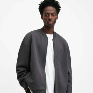 Blouson Bomber Vintage Haute Qualité Style Baseball Universitaire Tendance Broderie Lettres Col Montant Style Urbain Imperméable Coupe-Vent - Product Image 2