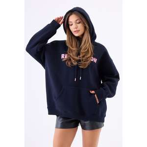 Sweat-shirt surdimensionné 7524 - Tissu tricoté respirant bleu marine, confortable et élégant - Product Image 1