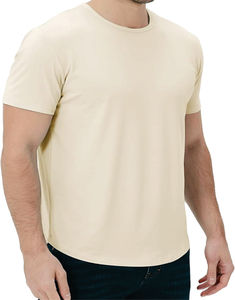 Crew Fitness T-shirt à manches courtes en coton épais pour hommes Logo imprimé numérique élégant Durable à la mode séchage rapide respirant 200g - Product Image 3