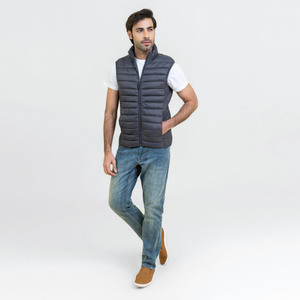 เสื้อกั๊กขนเป็ดหนาสำหรับผู้ชายเข้ารูปมีสไตล์แจ็คเก็ตแขนกุดบุนวมคอปกตั้งกันน้ำกลางแจ้งฤดูใบไม้ร่วงฤดูหนาว - Product Image 4