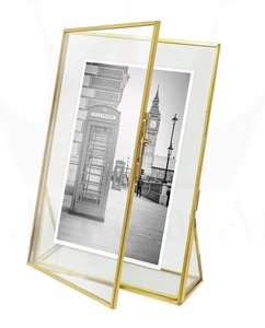 Elegant Open Book Style <b>Gold</b> Metal <b>Frame</b> Royal Decorative Display Ideal for Home Decor Office Tabletop or Memorable Gifting - Product Image 1