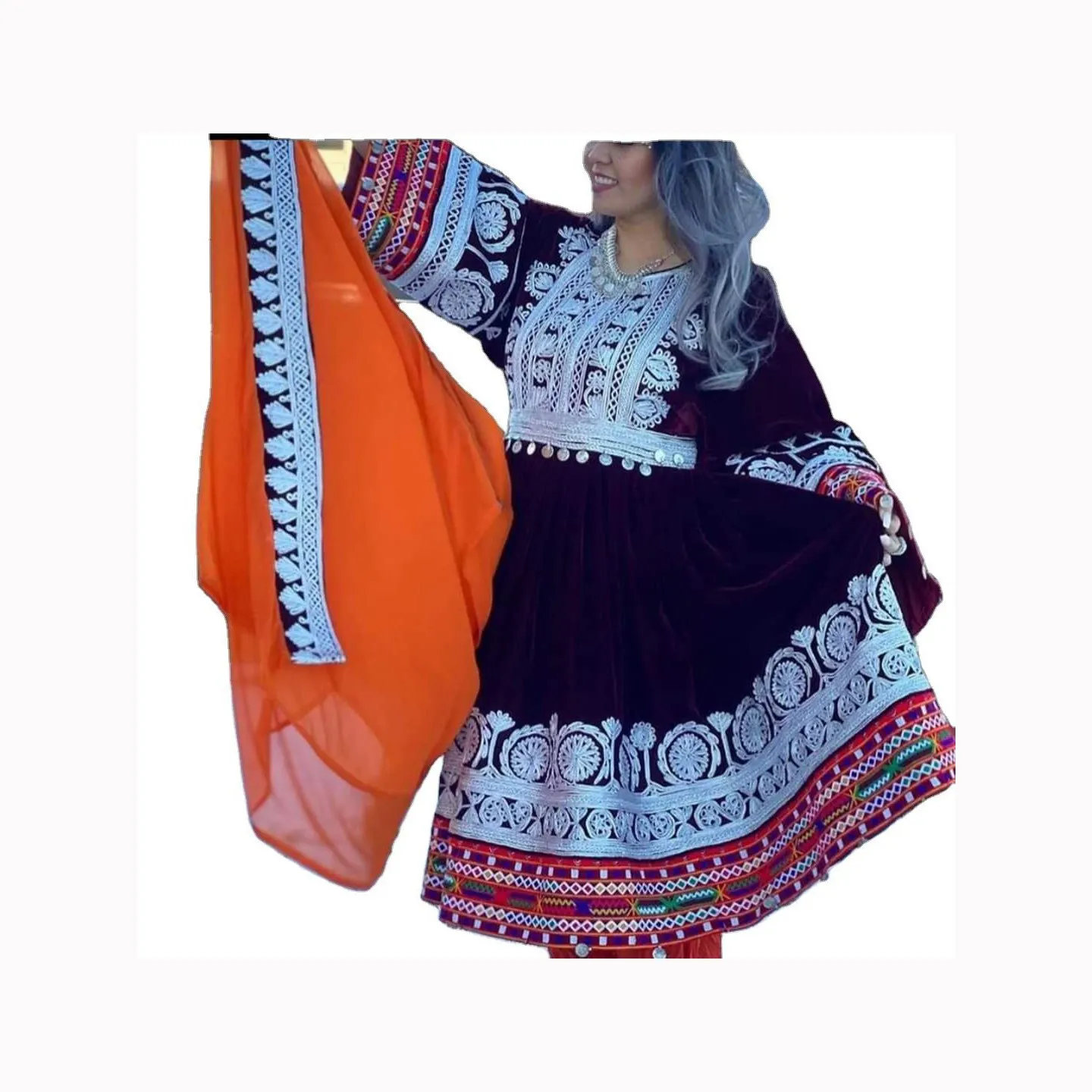 New Arrival Full Embroidered Afghan Ethnic Dresses For Women Best Manufactures Afghan Kuchi Dress With Handmade