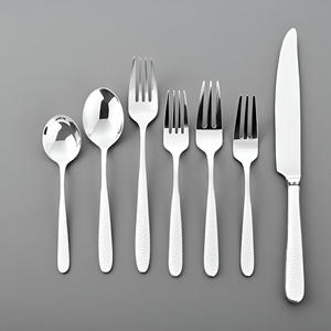 Exquisito juego de cubiertos de acero martillado de 6 piezas, cubiertos de espejo Premium para comedor de lujo y ajustes de mesa elegantes - Product Image 2