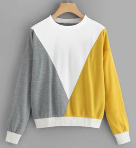 Sweat-shirt en molleton à col rond pour femme de luxe en polyester/coton, logo personnalisé par transfert thermique, motif à carreaux, hiver/printemps, lavé - Product Image 6