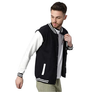 แจ็กเก็ตผ้าขนแกะสำหรับผู้ชายเสื้อแจ็คเก็ตบอมเบอร์โลโก้แบบเรียบ - Product Image 3