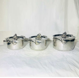 Juego de Utensilios de Cocina de Acero Inoxidable de Lujo, Cacerola Martillada con Tapa, Ollas para Cocinar en Casa, Regalo de Cocina, Olla para Calentar Alimentos de Acero - Product Image 6
