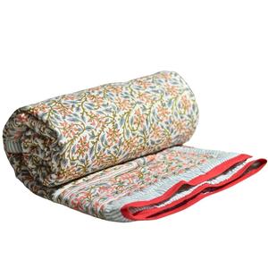 Edredones indios hechos a mano, precio al por mayor, edredón de algodón suave con estampado de bloques de mano florales, edredón tamaño King para el hogar - Product Image 3