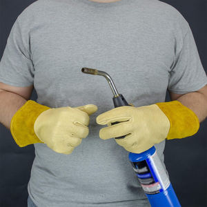 Gants de travail en cuir de vachette de haute qualité imperméables et de protection de sécurité pour le soudage et la conduite disponibles dans toutes les tailles - Product Image 6