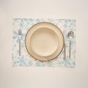 7 pièces 100% coton blanc napperon ensemble avec bleu neige tapis de Table décoratif 35x45cm accessoires de Table à manger élégants durables - Product Image 2