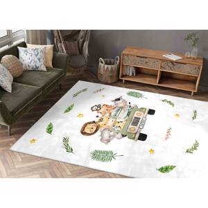 Tapis de jungle tropicale, tapis pour chambre de bébé garçon, tapis imprimé, tapis doux non tissé - Product Image 3