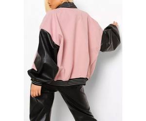 Última llegada cómoda chaqueta universitaria para mujer con forro de lana transpirable OEM diseño personalizado nuevo estilo al por mayor - Product Image 3