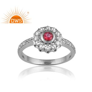 แหวนพลอยบุษราคัมชุบเงินแพลเลเดียมสี925สำหรับผู้หญิงสินค้าขายดีล่าสุด - Product Image 1