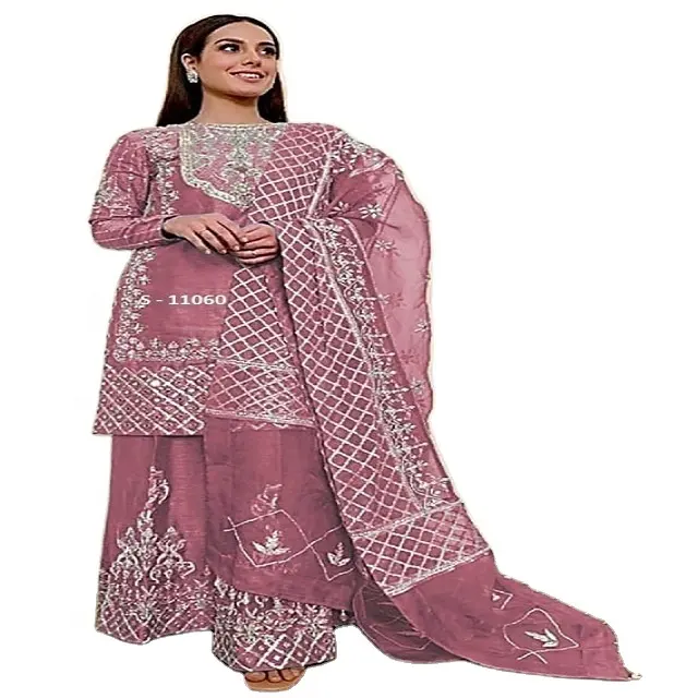 Gaun wanita Pakistan dan India terlaris gaun kasual pesta Salwar Kameez untuk wanita dari pemasok India