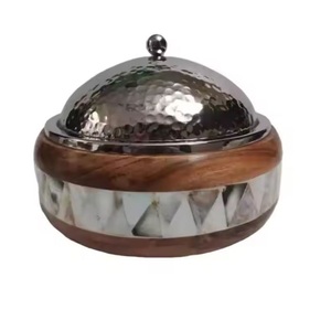 Handmade Wooden & Metal Lid Hotpot With Mop Body Casseroles Luxury New Design <b>Food</b> Warmer for Hotel Restaurant and Parties - Product Image 2