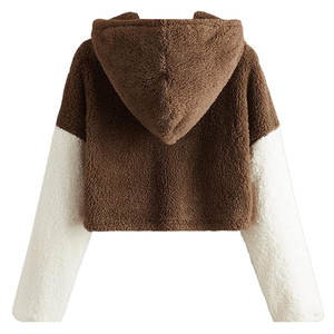 Pull avant à manches longues personnalisé brodé haut court à capuche femme sans poche sweat court sweats à capuche pour femmes 2026 - Product Image 5