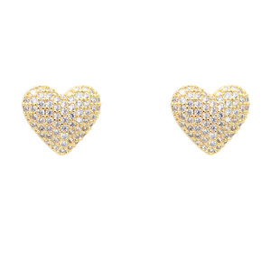 Orecchini pendenti CZ a forma di cuore placcato oro geometrico a forma di cuore 14K/18K per fidanzamento oro rosa zircone perla