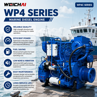 Motor Diésel Marino Weichai WP4C82-15 de 4 Cilindros, 60KW, 82HP, 1500RPM, Refrigerado por Agua, para Embarcaciones de Pesca