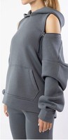 Maßgeschneiderte Damen-Herbst/Winter-Oversize-Hoodies aus gewebter, bedruckter 100% Baumwolle mit Acid-Wash-Effekt, langen Ärmeln, modischer Tasche und lässigem Stil