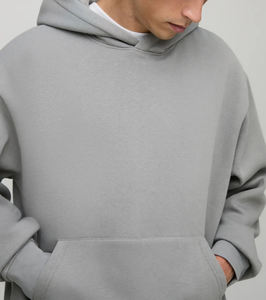 Sweat à capuche épais en molleton de haute qualité 500 g/m², pour homme, 100 % coton, coupe ample et oversize, respirant, épaules tombantes, personnalisable, hiver - Product Image 3