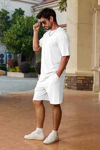 Ensemble de survêtement décontracté d'été respirant pour homme, 2 pièces, t-shirt à manches courtes oversize et pantalon de survêtement à cordon de serrage - Product Image 6