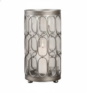 Portavelas Ovalado de Metal Plateado Decorativo Moderno, Elegante Candelabro para Decoración de Mesa en Bodas, Eventos y Hogar - Product Image 1