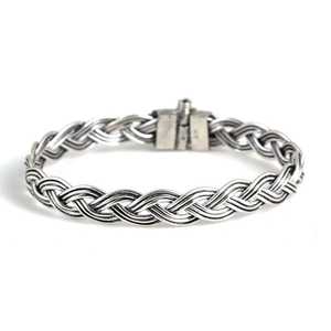 Handmade 3-<b>Row</b> Braided 925 Sterling Silver Geometric Bracelet for <b>Gift</b> - Product Image 2