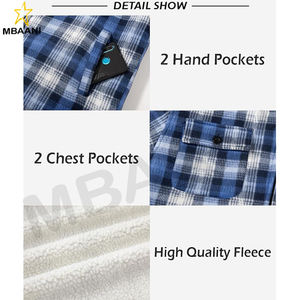 Chemise de travail à carreaux avec capuche, veste en flanelle avec capuche en polaire Sherpa - Product Image 4