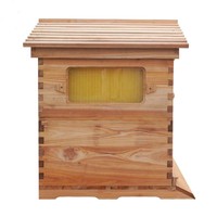 Ensemble complet de ruche à abeilles 7 pièces, ruche en bois à flux automatique, apiculture, ruche à abeilles avec flux de miel enduit de cire