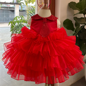 Nhung Nguyen, vestido a cuadros de gasa de seda de alta calidad para niñas pequeñas, ropa OEM ODM para niños, Vestido vaquero corto hecho en Vietnam para 12 - Product Image 6