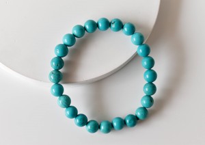 Pulseras Elásticas de Turquesa Natural con Cuentas Redondas de Piedra Natural de 8mm, Joyería de Moda Linda y de Alta Calidad al por Mayor para Regalo - Product Image 2
