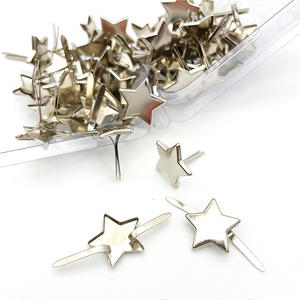 50 pièces 12mm argent étoile métal décoratif renversé papier broche attache - Product Image 2