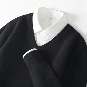 Pull à col en V pour femme, marque personnalisée, hiver, nouveau, standard, qualité professionnelle, en stock, tricot ample, décontracté, professionnel, 220g, manches longues - Product Image 5