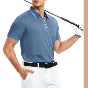 New <b>Mens</b> Zipper Golf <b>Shirt</b> Moisture Wicking <b>Zip</b> <b>Up</b> Solid Fashion Polo <b>Shirts</b> Pattern Polo <b>Shirt</b> Short Sleeve polo <b>shirts</b> - Product Image 2