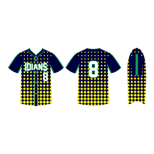 บริการ OEM เสื้อผ้าฝึกซ้อมผ้าโพลีเอสเตอร์ 100% พร้อมพิมพ์ชื่อและหมายเลขด้วยเทคนิคซับลิเมชั่นตามสั่ง เสื้อเบสบอลติดกระดุมทั้งตัว - Product Image 4