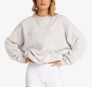 OEM Designer Custom Logo High Quality Embroidery Sweatshirt Cotton Fleece Workout Varsity Women <b>Crewneck</b> <b>Sweater</b> - Product Image 2