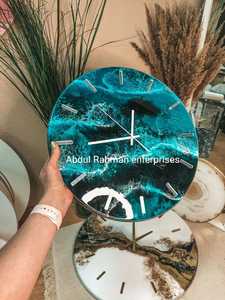 Reloj de madera de resina creativo antiguo, reloj de pared de cuarzo de hecho a medida para el hogar una sola cara, sala de estar, hecho a mano a un precio - Product Image 2